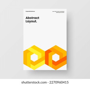 Resumen del concepto del folleto de baldosas geométricas. Plantilla de vector de diseño de banner A4 de moda.