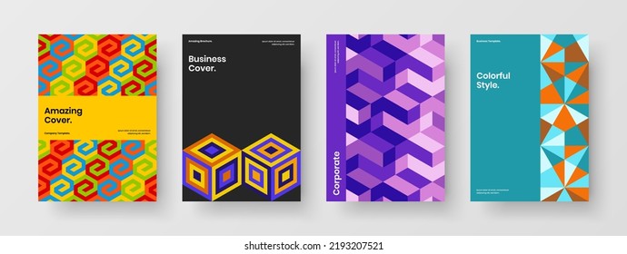 Abstrakte geometrische Fliesenplakatkonzeption. Einziger Katalog Cover Vektordesign-Layout-Paket.