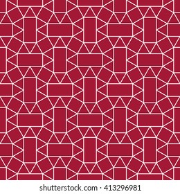 Abstract geometric tiles red hipster fashion pillow pattern
