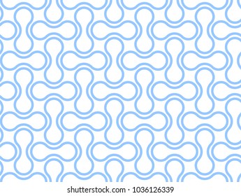 Abstract geometric tiles seamless vector pattern. Line art texture. Repeating background. Circle, ring, metaball shapes