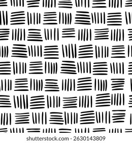 Abstractas fondo de azulejos geométricos en blanco y negro. Vector doodle línea retícula