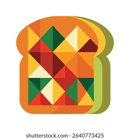 Abstract Geometric Toast Slice Orange Yellow Green Red
