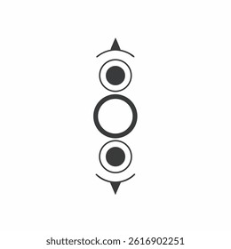 Abstract geometric totem shape minimal black and white vector illustration