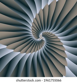 Abstract geometric transformed swirling shapes background