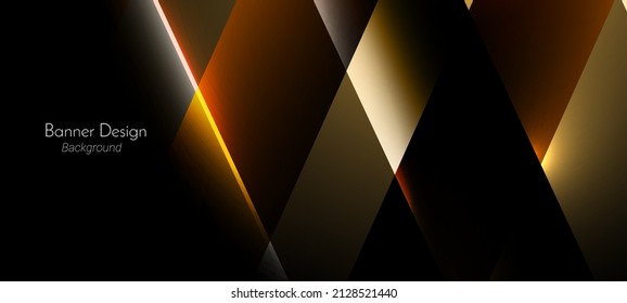 Abstract geometric transparent gradient lines yellow and gold color illustration pattern background vector