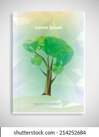 The abstract geometric tree brochure cover. Vector illustration.