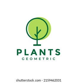 abstract geometric tree circle simple logo design, vector graphic symbol icon illustration creative idea
