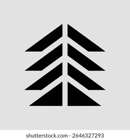Abstract geometric tree logo design on transparent background