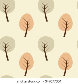 abstract geometric tree seamless vector pattern background illustration