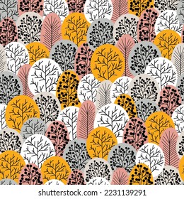 Abstract Geometric Tree Shape Pattern Design