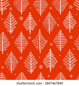 Abstract geometric trees. Seamless Pattern for your design. Vector illustration