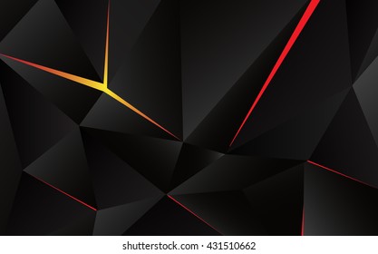 Abstract geometric triagle shape with light flare on background. Vector illustration.