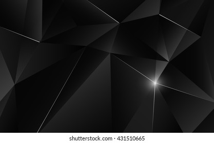 Abstract geometric triagle shape with light flare on background. Vector illustration.