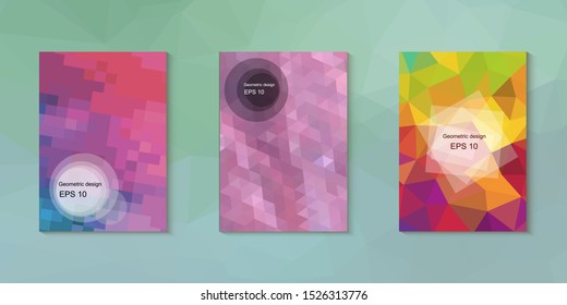 Abstract geometric triangle background, art, artistic, bright, colorful, design. Mosaic, color background. Mosaic texture. The effect of stained glass. EPS 10 Vector