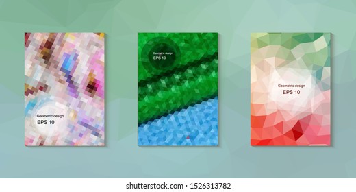 Abstract geometric triangle background, art, artistic, bright, colorful, design. Mosaic, color background. Mosaic texture. The effect of stained glass. EPS 10 Vector