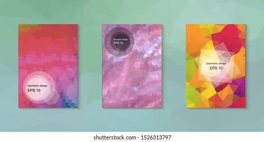 Abstract geometric triangle background, art, artistic, bright, colorful, design. Mosaic, color background. Mosaic texture. The effect of stained glass. EPS 10 Vector