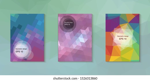 Abstract geometric triangle background, art, artistic, bright, colorful, design. Mosaic, color background. Mosaic texture. The effect of stained glass. EPS 10 Vector