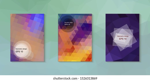 Abstract geometric triangle background, art, artistic, bright, colorful, design. Mosaic, color background. Mosaic texture. The effect of stained glass. EPS 10 Vector