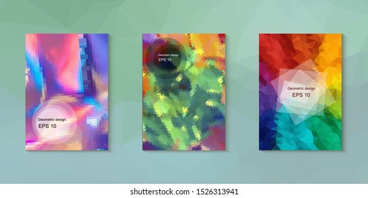 Abstract geometric triangle background, art, artistic, bright, colorful, design. Mosaic, color background. Mosaic texture. The effect of stained glass. EPS 10 Vector
