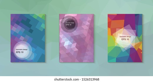 Abstract geometric triangle background, art, artistic, bright, colorful, design. Mosaic, color background. Mosaic texture. The effect of stained glass. EPS 10 Vector