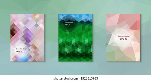Abstract geometric triangle background, art, artistic, bright, colorful, design. Mosaic, color background. Mosaic texture. The effect of stained glass. EPS 10 Vector