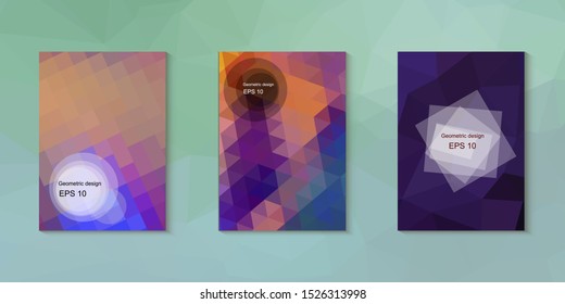 Abstract geometric triangle background, art, artistic, bright, colorful, design. Mosaic, color background. Mosaic texture. The effect of stained glass. EPS 10 Vector