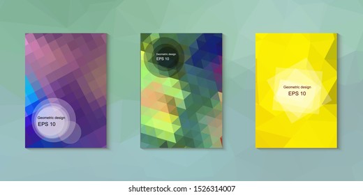 Abstract geometric triangle background, art, artistic, bright, colorful, design. Mosaic, color background. Mosaic texture. The effect of stained glass. EPS 10 Vector