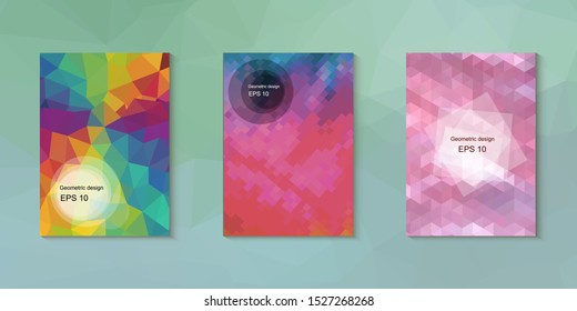 Abstract geometric triangle background, art, artistic, bright, colorful, design. Mosaic, color background. Mosaic texture. The effect of stained glass. EPS 10 Vector