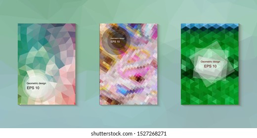 Abstract geometric triangle background, art, artistic, bright, colorful, design. Mosaic, color background. Mosaic texture. The effect of stained glass. EPS 10 Vector