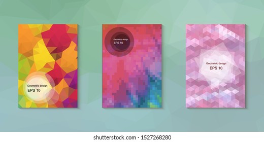 Abstract geometric triangle background, art, artistic, bright, colorful, design. Mosaic, color background. Mosaic texture. The effect of stained glass. EPS 10 Vector