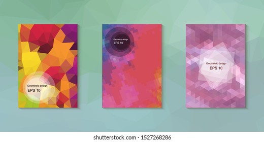 Abstract geometric triangle background, art, artistic, bright, colorful, design. Mosaic, color background. Mosaic texture. The effect of stained glass. EPS 10 Vector