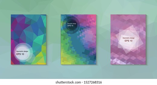 Abstract geometric triangle background, art, artistic, bright, colorful, design. Mosaic, color background. Mosaic texture. The effect of stained glass. EPS 10 Vector