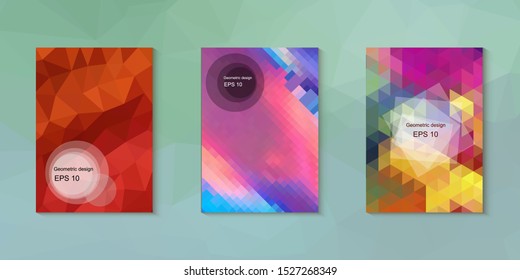 Abstract geometric triangle background, art, artistic, bright, colorful, design. Mosaic, color background. Mosaic texture. The effect of stained glass. EPS 10 Vector