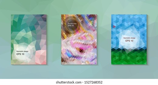 Abstract geometric triangle background, art, artistic, bright, colorful, design. Mosaic, color background. Mosaic texture. The effect of stained glass. EPS 10 Vector