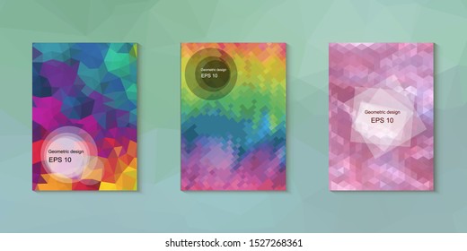Abstract geometric triangle background, art, artistic, bright, colorful, design. Mosaic, color background. Mosaic texture. The effect of stained glass. EPS 10 Vector