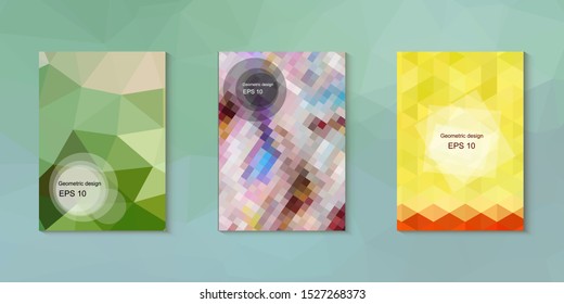 Abstract geometric triangle background, art, artistic, bright, colorful, design. Mosaic, color background. Mosaic texture. The effect of stained glass. EPS 10 Vector