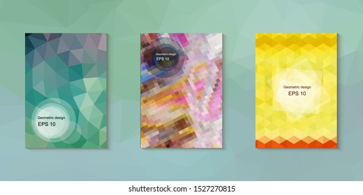 Abstract geometric triangle background, art, artistic, bright, colorful, design. Mosaic, color background. Mosaic texture. The effect of stained glass. EPS 10 Vector