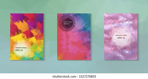 Abstract geometric triangle background, art, artistic, bright, colorful, design. Mosaic, color background. Mosaic texture. The effect of stained glass. EPS 10 Vector