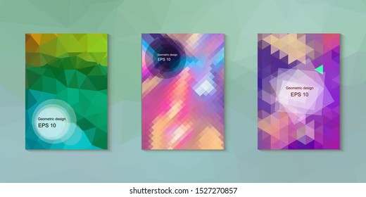 Abstract geometric triangle background, art, artistic, bright, colorful, design. Mosaic, color background. Mosaic texture. The effect of stained glass. EPS 10 Vector