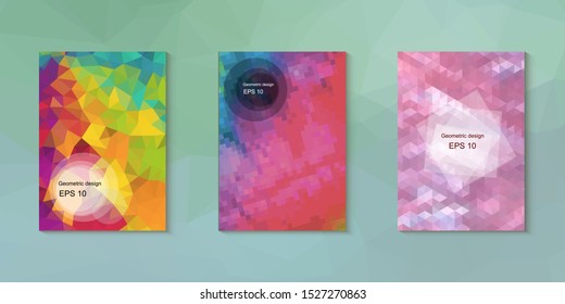 Abstract geometric triangle background, art, artistic, bright, colorful, design. Mosaic, color background. Mosaic texture. The effect of stained glass. EPS 10 Vector
