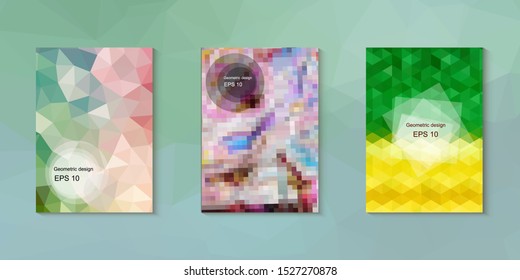 Abstract geometric triangle background, art, artistic, bright, colorful, design. Mosaic, color background. Mosaic texture. The effect of stained glass. EPS 10 Vector