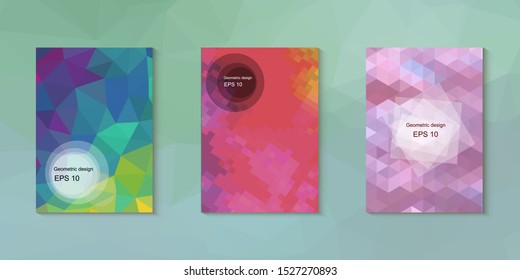 Abstract geometric triangle background, art, artistic, bright, colorful, design. Mosaic, color background. Mosaic texture. The effect of stained glass. EPS 10 Vector