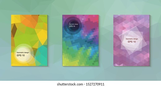 Abstract geometric triangle background, art, artistic, bright, colorful, design. Mosaic, color background. Mosaic texture. The effect of stained glass. EPS 10 Vector