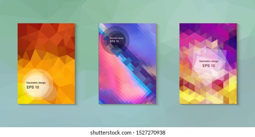 Abstract geometric triangle background, art, artistic, bright, colorful, design. Mosaic, color background. Mosaic texture. The effect of stained glass. EPS 10 Vector