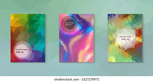 Abstract geometric triangle background, art, artistic, bright, colorful, design. Mosaic, color background. Mosaic texture. The effect of stained glass. EPS 10 Vector