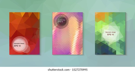 Abstract geometric triangle background, art, artistic, bright, colorful, design. Mosaic, color background. Mosaic texture. The effect of stained glass. EPS 10 Vector