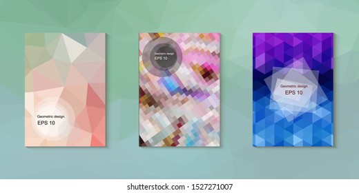 Abstract geometric triangle background, art, artistic, bright, colorful, design. Mosaic, color background. Mosaic texture. The effect of stained glass. EPS 10 Vector