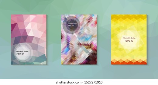 Abstract geometric triangle background, art, artistic, bright, colorful, design. Mosaic, color background. Mosaic texture. The effect of stained glass. EPS 10 Vector