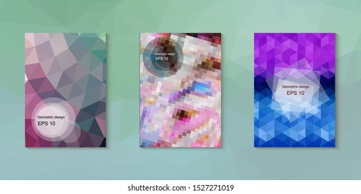 Abstract geometric triangle background, art, artistic, bright, colorful, design. Mosaic, color background. Mosaic texture. The effect of stained glass. EPS 10 Vector