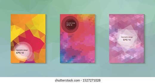 Abstract geometric triangle background, art, artistic, bright, colorful, design. Mosaic, color background. Mosaic texture. The effect of stained glass. EPS 10 Vector